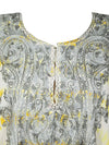 Women's Travel Caftan Maxi Dress, Yellow Kimono Dress, Floral Embroidered Summer Maxi, Sheer Cruise Kaftan  L/4X