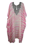 Kaftan for Women Pink Maxi Dress Caftan Tie dye Embroidered Caftan, Sheer Resort Wear, Cruise Maxi Dress L-4XL,