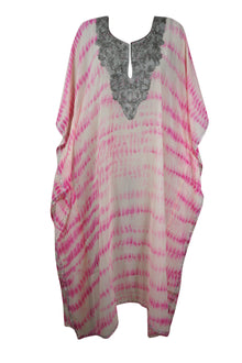  Kaftan for Women Pink Maxi Dress Caftan Tie dye Embroidered Caftan, Sheer Resort Wear, Cruise Maxi Dress L-4XL,