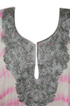 Kaftan for Women Pink Maxi Dress Caftan Tie dye Embroidered Caftan, Sheer Resort Wear, Cruise Maxi Dress L-4XL,