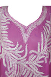 Womens Lounge Wear Caftan, Maxi Dress, Pink Embroidered Summer Beach Dress, Oversize Kaftan Maxi , Travel Kaftan L-4X, One size