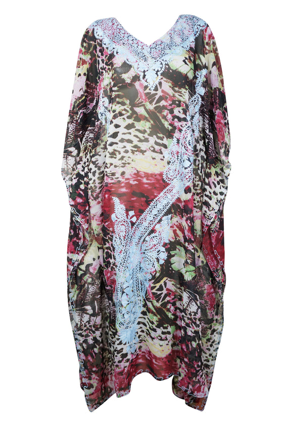 Black Embroidered Caftan – Stylish Travel-Ready Dress for Women L-4XL