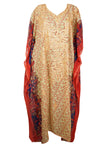 Peach Embroidered Kaftan – Effortless Lounge Dress for Women L4-XL