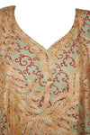 Peach Embroidered Kaftan – Effortless Lounge Dress for Women L4-XL