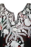 Black Floral Embellished Caftan – Flowing Maxi Kaftan Dress L-4XL