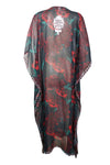 Black Floral Embellished Caftan – Flowing Maxi Kaftan Dress L-4XL