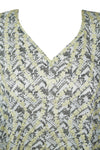 White & Gray Embroidered Caftan – Elegant Women’s Cruise Kaftan L-4XL