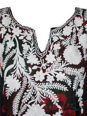 Womens Summer Holiday Kaftan Black Rose Kimono Caftan L-4XL