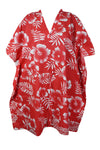 
Red Floral Travel Kaftan – Lightweight Summer Dress S/M
