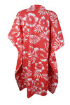 Red Floral Travel Kaftan – Lightweight Summer Dress S/M