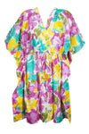 Handmade Short Cotton Kaftan – Pink & Yellow Printed Caftan Dress L-3XL