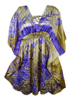 Women's Olive Green Floral Kaftan – Summer Beach Cover-Up Dress M-XL