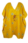 Yellow Printed Kimono Sleeves