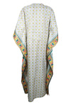 Caftan Maxi White Multicolor Silk Kaftan Onesize