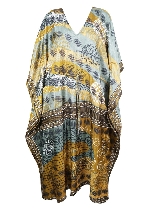 Recycled Silk Handmade Kaftan Womans Caftan Maxi Dress Onesize, 2XL