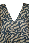 Womans Kaftan Maxi Dresses Gray Beige Printed, Caftan, Travel Fashion L-2XL