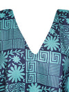 Womens Kaftan Dresses Orange Sea Blue Floral Printed Dresses L-2XL