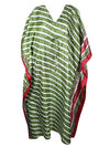 Women's Green Floral Print Kaftan Dress – Boho Chic & Breezy Style  L-2XL