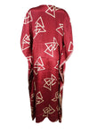 Boho Womens Maxi Kaftan Dresses Wine Beige Recycle Silk Caftan Beach Dress L-2XL