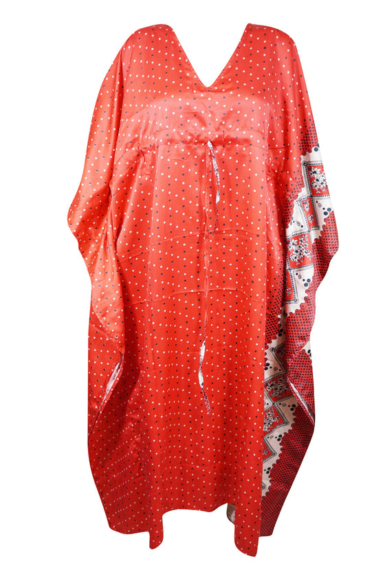Womens Kaftan Boho Red Maxi Resort
