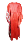 Womens Kaftan Boho Red Maxi Resort Wear Printed Travel Caftan Dresses 2XL