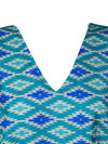 Womens Maxi Kaftan Dress Blue FLoral Printed Dresses L-2XL
