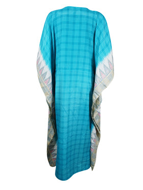 Womens Cruise Maxi Kaftan Dress Blue Boho Flowy Dresses L-2XL