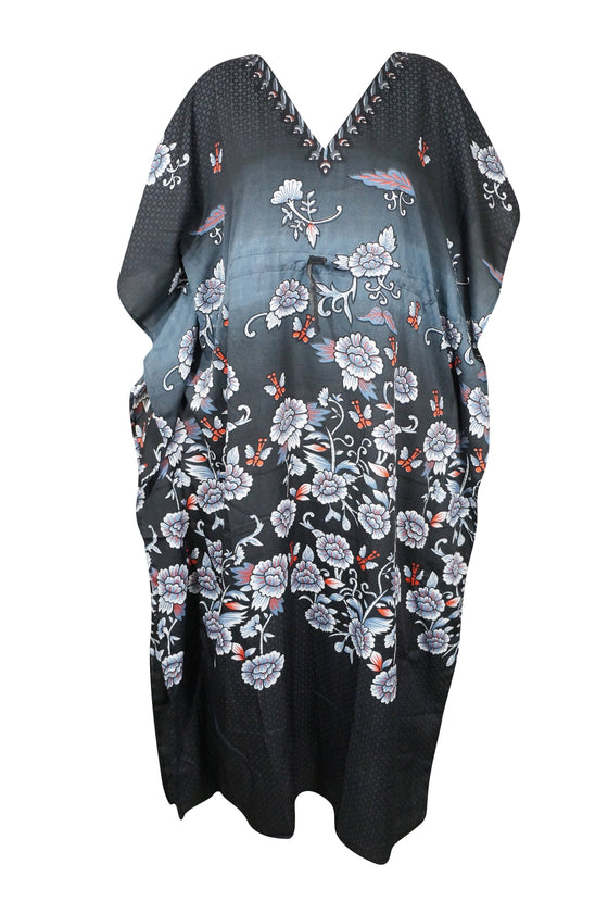 Womens Retro Kaftan Dress, Kimono Kaftan, Floral Caftan, Summer, Resort Wear, 2XL