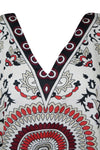 Kaftan for Women White Red Printed Caftan Maxi Dresses for Womens 2XL