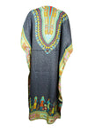 Womans Bohemian Kaftan Maxi Dress Gray African Casual Caftan 2XL
