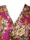 Womens Maxi Kaftan Dress, Fuchsia Pink Floral Caftan L-2XL