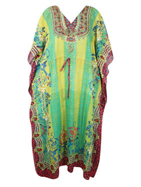 Kaftan for Women Maxi Dress Green Sheer Kaftan MaxiDresses 2XL Kaftan for Women Maxi Dress Green Sheer Kaftan MaxiDresses 2XL
