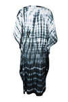 Boho Maxi Kaftan Dress for Women – Black & White Soft Flowy Caftan L-3XL