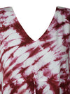 Women's Maroon & White Boho Maxi Kaftan – Flowing Summer Dress L-3XL
