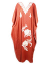Womens Maxi Kaftan Dress Orange Beach Dress L-4XL