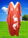 Womens Maxi Kaftan Dress Orange Beach Dress L-4XL