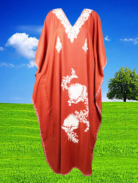 Womens Maxi Kaftan Dress Orange Beach Dress L-4XL