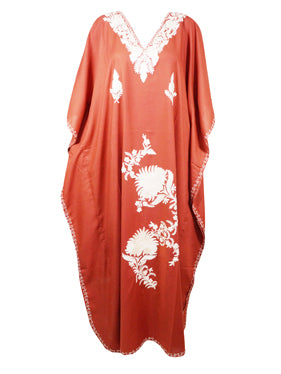 Womens Maxi Kaftan Dress Orange Beach Dress L-4XL