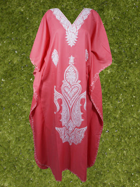 Pink Maxi Dresses, Summer Loose Kaftan Dress M-2XL