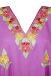 Womens Kaftan Maxi Dress Pink Cotton Embroidered Long Maxi Caftan L-3XL