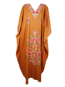  Womens Caftan Maxi dress  Orange Lounger, Handmade Kaftan  L-3XL