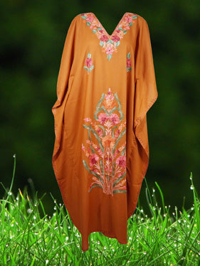 Womens Caftan Maxi dress  Orange Lounger, Handmade Kaftan  L-3XL