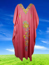 Embroidered Kaftan Pink Holiday Caftan Dresses L-4XL