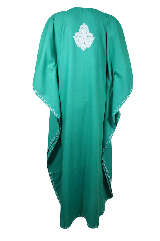 Women's Kaftan Maxi Dress, Sea Blue Beach Caftans  L-3XL