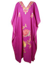 Embroidered Holiday Caftan Maxi dress Pink Boho Kaftan L-3XL