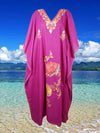 Embroidered Holiday Caftan Maxi dress Pink Boho Kaftan L-3XL