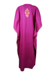 Embroidered Holiday Caftan Maxi dress Pink Boho Kaftan L-3XL