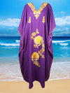 Womens Maxi Caftan Dress, Floral Purple Caftan L-3X