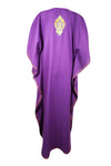 Embroidered Maxi Caftan Housedress Purple Kaftan L-3X