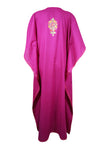 Womens Purple Hand Embroidered Caftan L-3XL